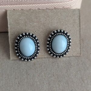 Stone Silver-Tone Stud Earrings - Women Jewelry
